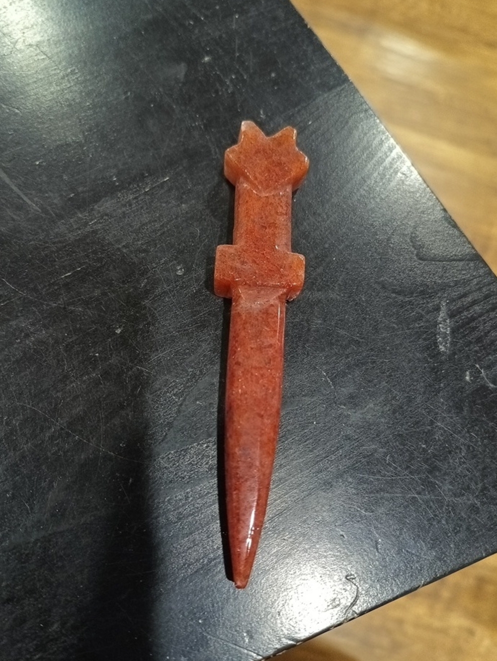 Red Stone Strawberry Quartz Crystal Dagger